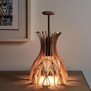 Bover Bover Domita M/36 drevená stolná lampa, hnedá/buk vyobraziť