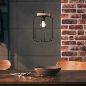 Brilliant Závesná lampa Tosh s dreveným detailom, 1-pl. vyobraziť