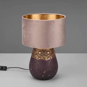 Reality Leuchten Stolová lampa Kiran, Ø 26 cm, keramika, hnedá vyobraziť