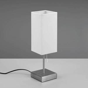 Reality Leuchten Stolová lampa Ole s pripojením USB, biela/nikel vyobraziť