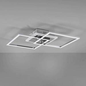 Reality Leuchten Stropné LED svetlo Venida, štvorcové, chróm vyobraziť