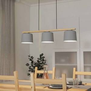EGLO Mariel 3-svetelné závesné svetlo svetlo sivé prírodné drevo vyobraziť