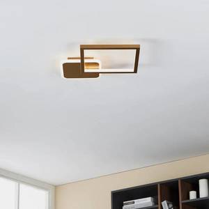 EGLO LED stropné svietidlo Gafares s diaľkovým ovládaním hranaté zlaté vyobraziť