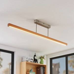 Lucande LED drevená závesná lampa Tamlin, buk, 140 cm vyobraziť