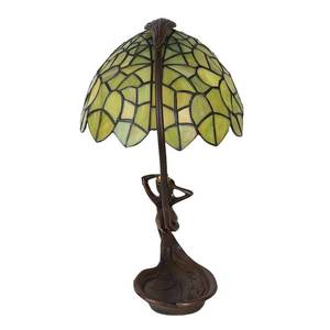 Clayre&Eef Stolová lampa 5LL-6098 v štýle Tiffany, zelená vyobraziť