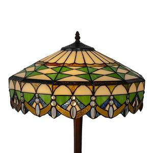 Clayre&Eef Stolová lampa 5LL-6086 v zelenej, Tiffany dizajn vyobraziť