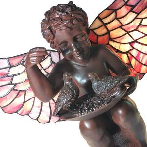 Clayre&Eef Stolová lampa 5LL-6049 Anjel v štýle Tiffany vyobraziť