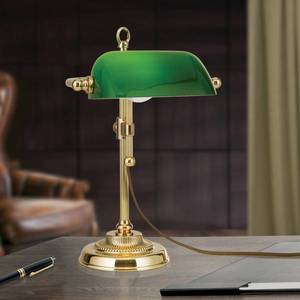 Orion Bankárska lampa Harvard, mosadz/zelená výška 32 cm vyobraziť