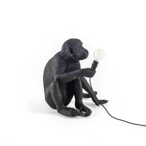 SELETTI Terasové LED svietidlo Monkey Lamp sediace čierna vyobraziť