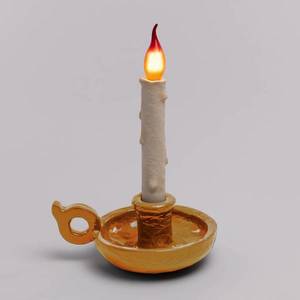 SELETTI Stolová LED lampa Grimm Bugia tvar sviečky zlatá vyobraziť