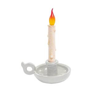 SELETTI Stolová LED lampa Grimm Bugia tvar sviečky, biela vyobraziť