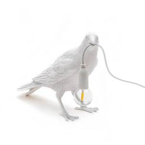 SELETTI Terasové LED svietidlo Bird Lamp, čakajúce, biela vyobraziť