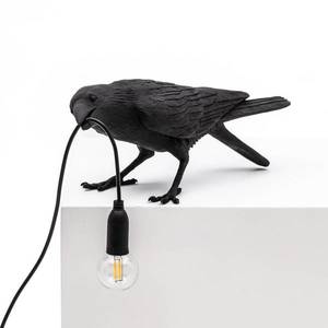 SELETTI Stolová LED lampa Bird Lamp, hrajúca, čierna vyobraziť