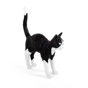 SELETTI Stolová LED lampa Jobby The Cat, čierno-biela vyobraziť