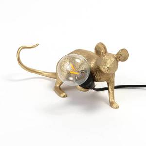 SELETTI Stolová LED lampa Mouse Lamp USB ležiaca zlatá vyobraziť
