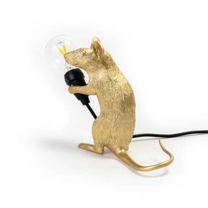 SELETTI Stolová LED lampa Mouse Lamp USB sediaca zlatá vyobraziť