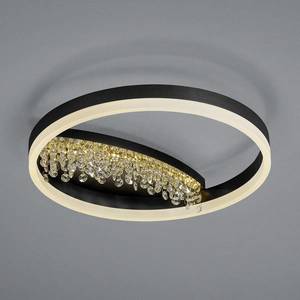 HELL Stropné svietidlo LED Dana s kryštálovým dekorom, čierne vyobraziť