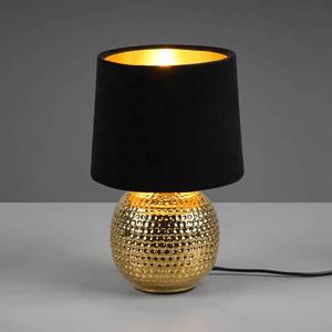 Reality Leuchten Stolová lampa Sophia keramika, čierna/zlatá vyobraziť