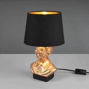 Reality Leuchten Stolová lampa Albert v tvare busty, čierna/zlatá vyobraziť
