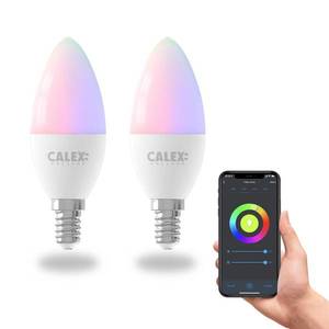 Calex Calex Smart LED sviečka E14 B35 4, 9W CCT RGB sada 2 ks vyobraziť