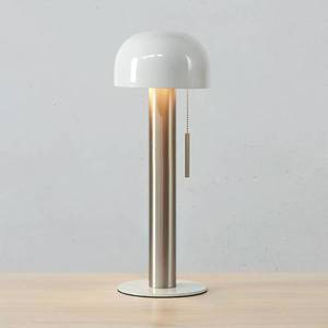 Markslöjd Kovová stolová lampa Costa, biela/niklová vyobraziť