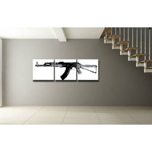 Ručne maľovaný POP Art obraz Kalashnikov (pop art Kalashnikov) vyobraziť