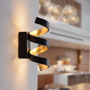 Eco-Light Nástenné LED svietidlo Helix, čierno-zlaté, 26 cm vyobraziť