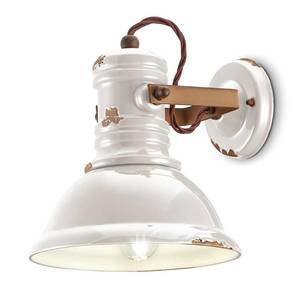 Ferroluce Keramická nástenná lampa C1693 v bielom industriálnom štýle vyobraziť