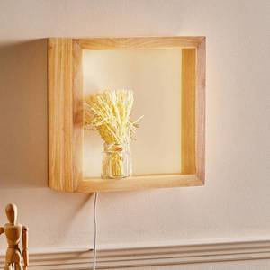 Fabas Luce Nástenné LED svetlo Window, 37x37 cm, dubové drevo vyobraziť