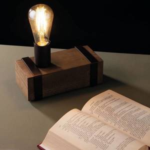 Eco-Light Stolná lampa Texas starožitné drevo, 1-plameňové vyobraziť