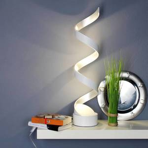 Eco-Light Stolná LED lampa Helix, výška 66 cm biela-striebro vyobraziť