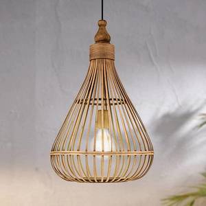 EGLO Závesná lampa Amsfield z bambusu tvar hrušky vyobraziť