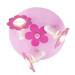 Elobra Stropné svietidlo Kvetina, ružové okrúhle 3-pl. vyobraziť
