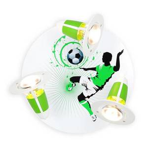 Elobra Stropné svietidlo Soccer, 3-plameňové zeleno-biele vyobraziť