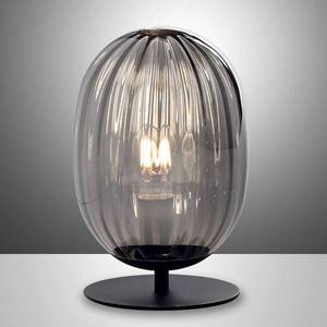 Fabas Luce Stolová lampa Infinity zakrivené sklenené tienidlo vyobraziť