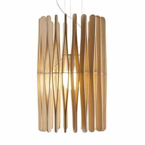 Fabbian Fabbian Stick drevená závesná lampa valcovitá 43cm vyobraziť