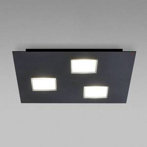 Fabbian Fabbian Quarter čierne stropné LED svetlo 3-pl. vyobraziť
