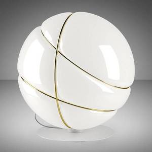 Fabbian Fabbian Armilla sklenená stolná lampa, biela zlatá vyobraziť