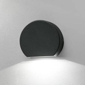 FARO BARCELONA Okrúhle vonkajšie nástenné LED Pill v tmavosivej vyobraziť