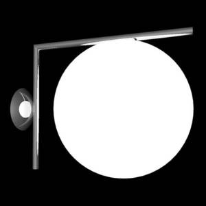 FLOS FLOS IC C/W2 nástenná lampa, čierna Ø 30 cm vyobraziť