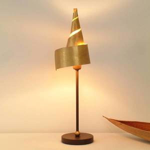 Holländer Zlatá stolná lampa ČAROVNÝ KLOBÚK, kovové tienidlo vyobraziť