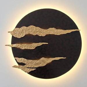 Holländer Firmamento – čierno-zlaté nástenné LED svietidlo vyobraziť