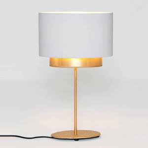 Holländer Stolná lampa Mattia, oválna, dvojitá, biela/zlatá vyobraziť