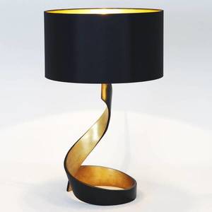 Holländer Stolová lampa Vortice, čierno-zlatá vyobraziť