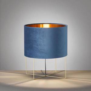 FISCHER & HONSEL Stolná lampa Aura tienidlo zamat výška 43 cm modrá vyobraziť