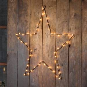 Konstsmide Christmas Kovová LED hviezda s časovačom, meď vyobraziť