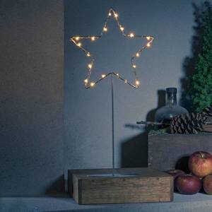 Konstsmide Christmas Stojaca kovová LED hviezda striebro s podstavcom vyobraziť