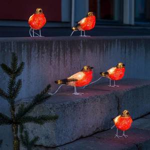 Konstsmide Christmas Robin - LED akrylové svietiace figúrky 5 kusov vyobraziť