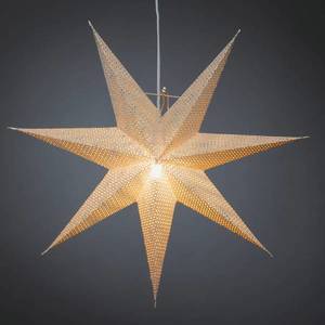 Konstsmide Christmas Hviezda z bieleho papiera, dierkované, 7–cípa vyobraziť