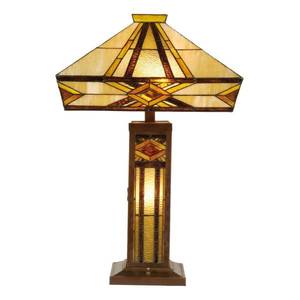 Clayre&Eef Jasne osvetlená stolná lampa Glenys, štýl Tiffany vyobraziť